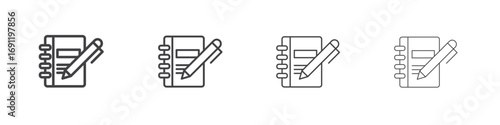 Notebook icons vector graphics for web designs