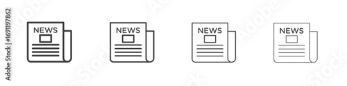 Newspaper icons vector graphics for web designs