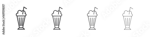 Milkshake icons vector graphics for web designs