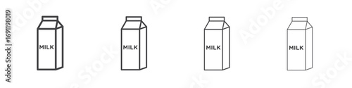 Milk carton icons vector graphics for web designs