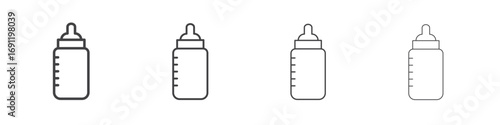 Milk bottle icons vector graphics for web designs