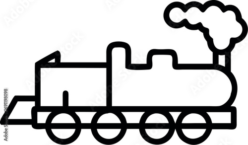 Metro train line art icon in flat style. Subway vector illustration