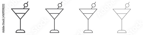 Martini glass icons vector graphics for web designs