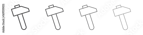 Hammer icons vector graphics for web designs