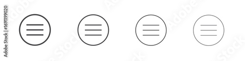 Hamburger menu icons vector graphics for web designs