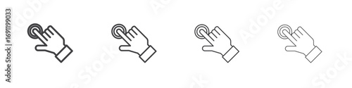 Hand click icons vector graphics for web designs