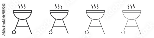 Grill icons vector graphics for web designs