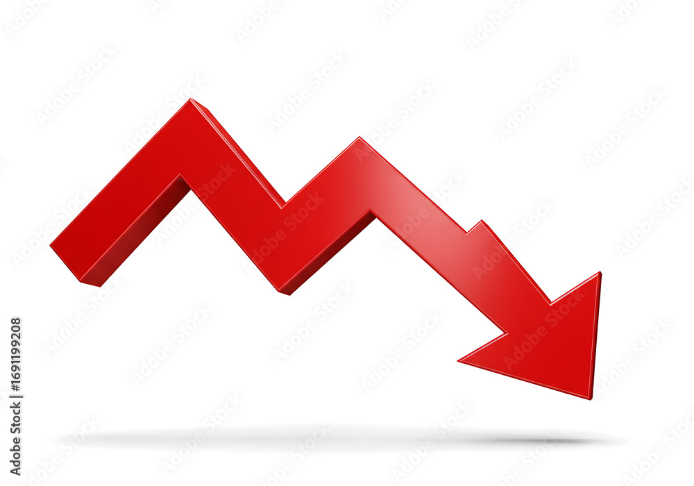 Red downward trend arrow red arrow decline Red downward trend arrow red arrow decline