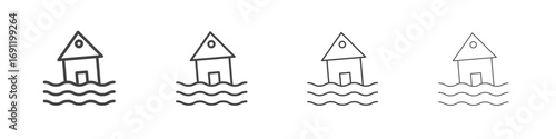 Flood icons vector graphics for web designs
