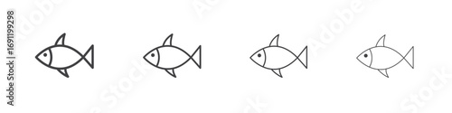 Fish icons vector graphics for web designs