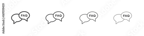 FAQs icons vector graphics for web designs
