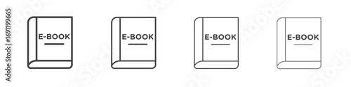 E-book icons vector graphics for web designs