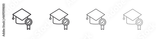 Degree icons vector graphics for web designs
