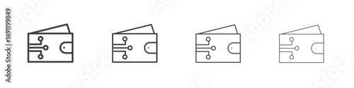 Cryptocurrency wallet icons vector graphics for web designs