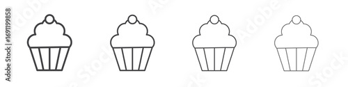 Cupcake icons vector graphics for web designs