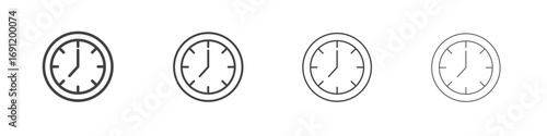 Clock icons vector graphics for web designs