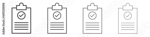 Clipboard check icons vector graphics for web designs