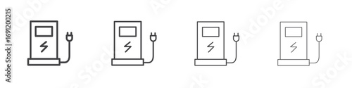 Charging station icons vector graphics for web designs