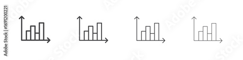 Chart icons vector graphics for web designs