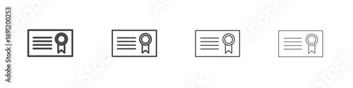 Certificate icons vector graphics for web designs