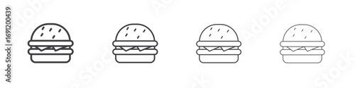 Burger icons vector graphics for web designs