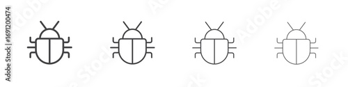 Bug icons vector graphics for web designs