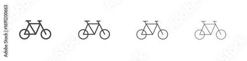 Bicycle icons vector graphics for web designs