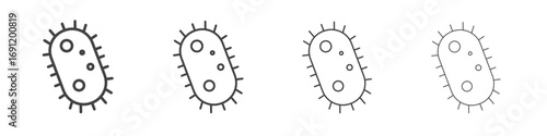 Bacteria icons vector graphics for web designs