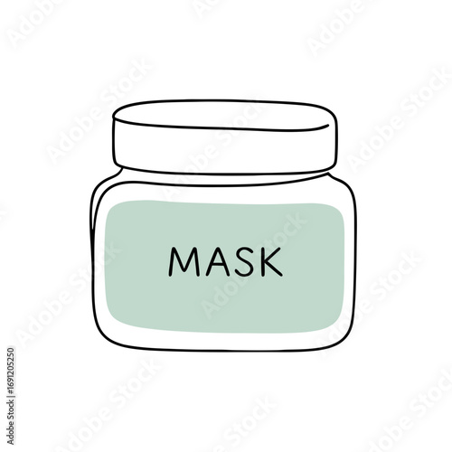 spa facial mask jar, pastel mint fill