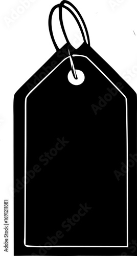 Blank white price tags with string, isolated objects for retail and sale