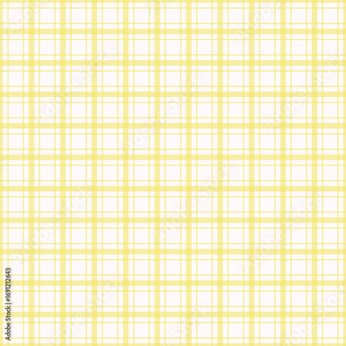 Light Yellow Gingham Seamless Plaid Pattern – Soft Pastel Tartan Background for Fabric, Wrapping Paper, Scrapbook Crafts, Spring Decor, Baby Projects, and Modern Textile Design – Vector File.
