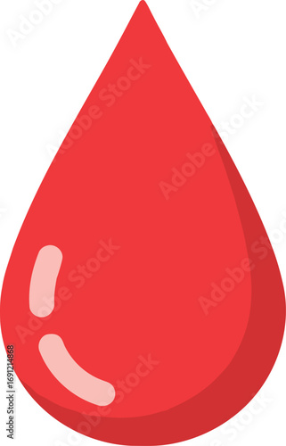 Vibrant red blood drop icon simple medical healthcare symbol vector