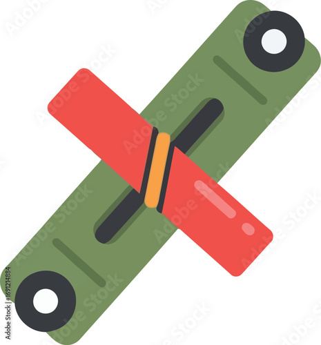 Modern green and red tool clip with secure grip for organization and storage vector