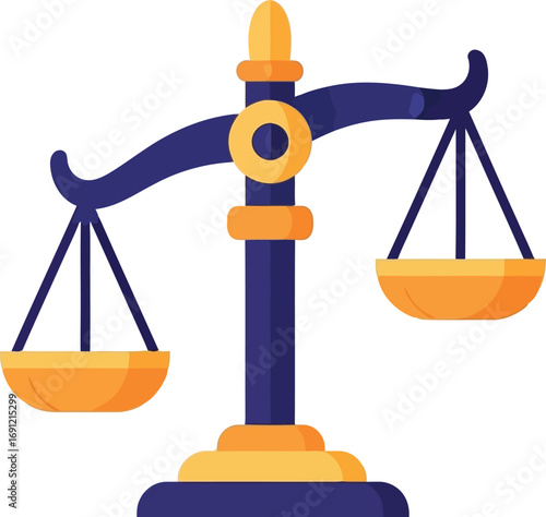 Justice scales symbol law balance concept legal equality fair decision vector