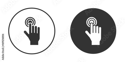 finger tap icon silhouette vector illustration collection