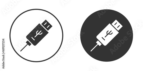 USB icon silhouette vector illustration collection