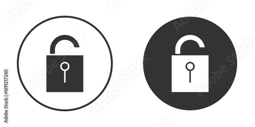Unlock icon silhouette vector illustration collection