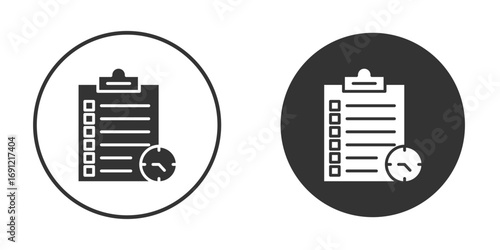 Timesheet icon silhouette vector illustration collection