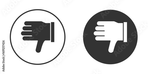 Thumbs down icon silhouette vector illustration collection