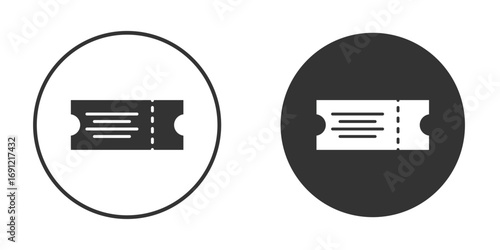 Ticket icon silhouette vector illustration collection