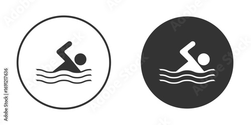 Swimming icon silhouette vector illustration collection