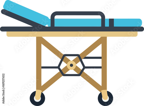 Modern medical stretcher hospital equipment flat design vector illustration vector