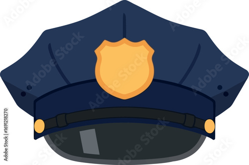 Police cap officer hat law enforcement badge symbol uniform accessory vector