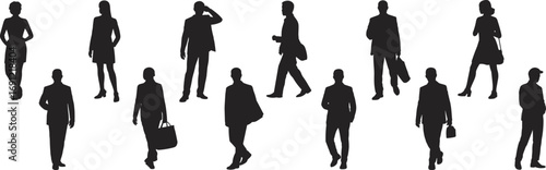 Business Professionals Silhouettes in Motion and Poses people women