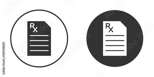 Prescription icon silhouette vector illustration collection