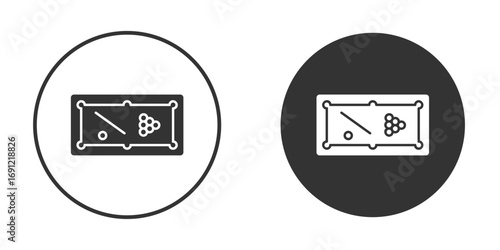 Pool table icon silhouette vector illustration collection