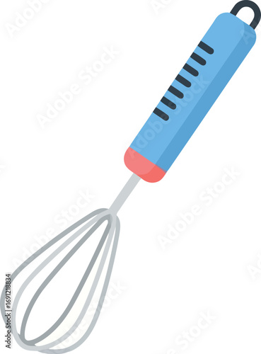 Vibrant blue whisk kitchen tool for baking and cooking vector
