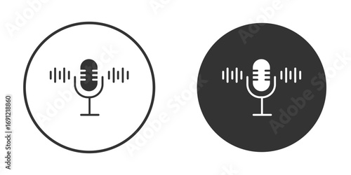 Podcast icon silhouette vector illustration collection