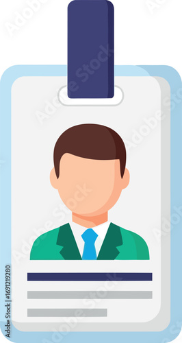 Professional employee id card with photo formal business attire corporate access identity badge vector