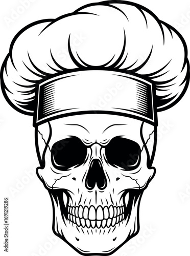 Chef skull icon graphic design elements vector